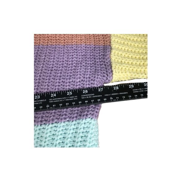 Miracle USA MULTI-COLOR BLOCK SWEATER Cotton V‎ Neck M/L - Picture 9 of 12